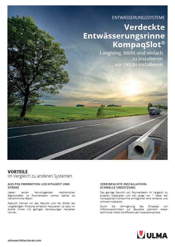 Verdeckte Entwässerungsrinne KompaqSlot Verdeckte Entwässerungsrinne KompaqSlot