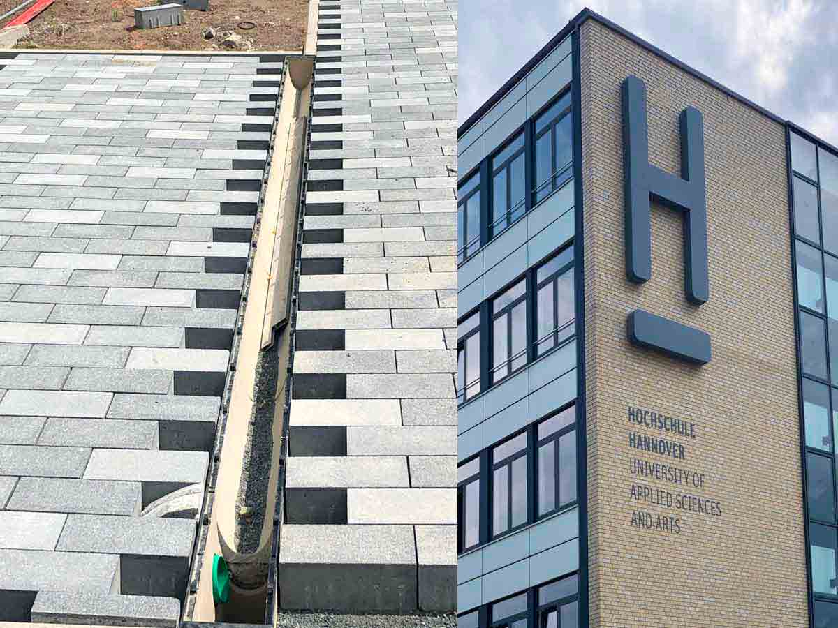 Universität der Wissenschaften in Hannover, mit ULMA Entwässerungrinne