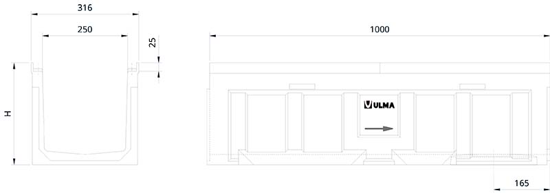 F250MF - Schwerlast-Entwässerungsrinnen - Civil F