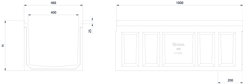 F400MF - Schwerlast-Entwässerungsrinnen - Civil F