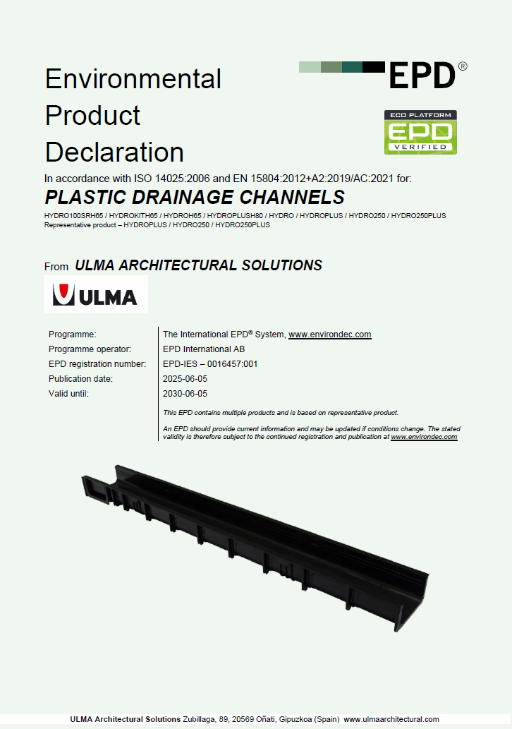 EPD - HYDRO Drainage Channels EPD - HYDRO Drainage Channels