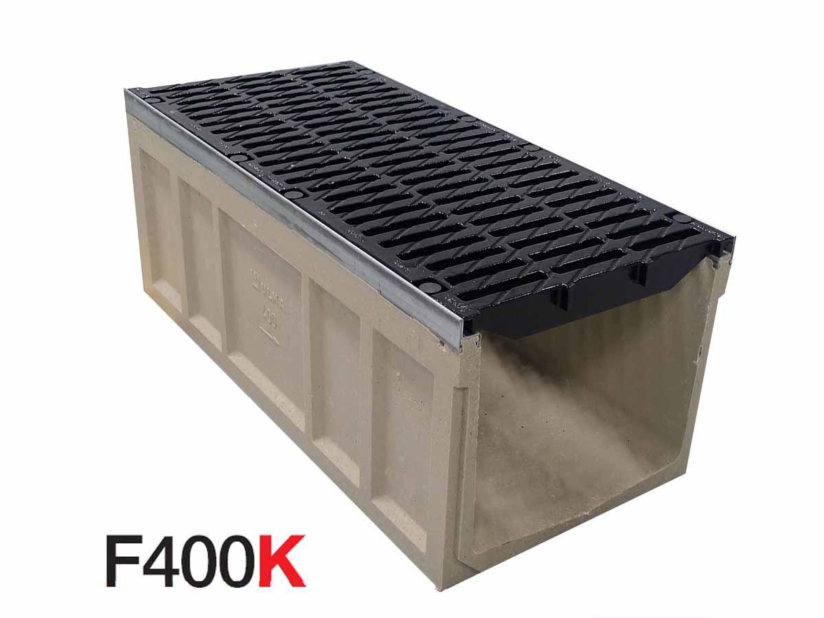 New F400 channel width: maximum hydraulic cross-section New F400 channel width: maximum hydraulic cross-section