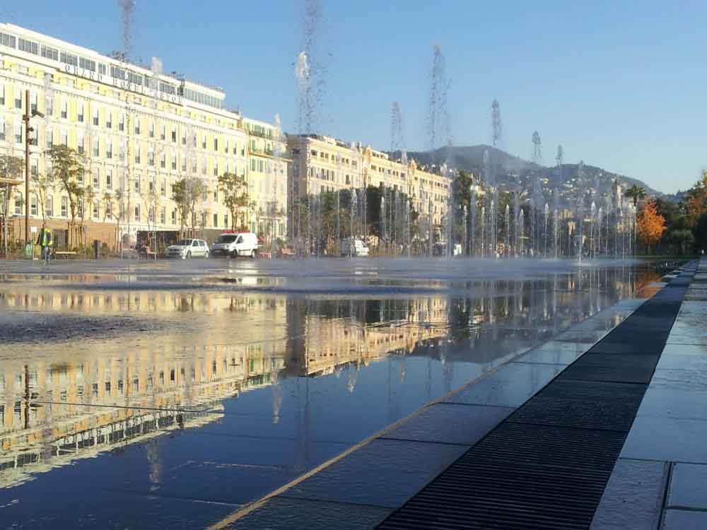 Civil F drainage channels at the water mirror in Nice-France