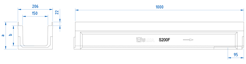 S200F - Heavy duty shallow channel drain CIVIL - S