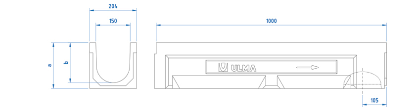 U150 - Pedestrian channel for low traffic URBAN