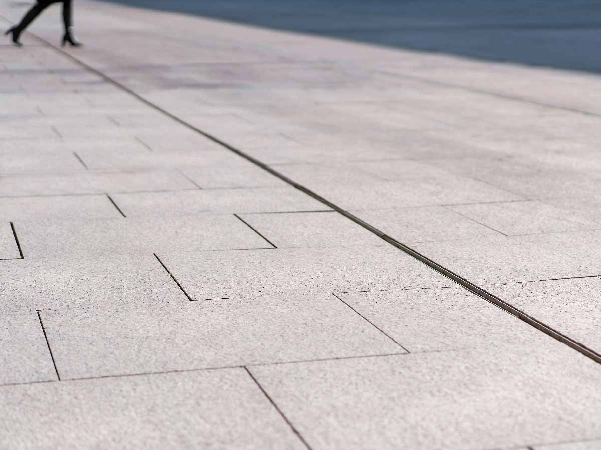 An iconic square with trench drain solutions