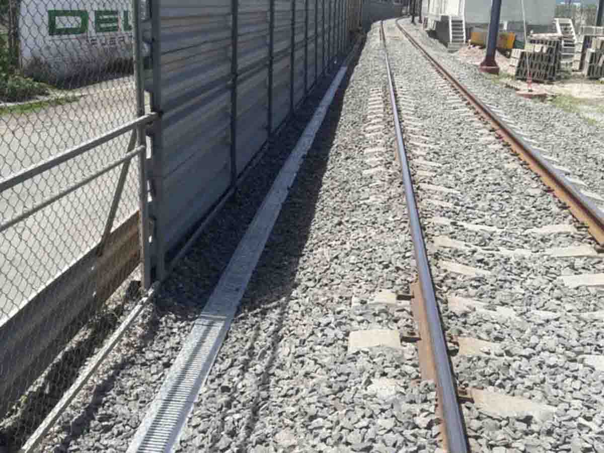 Buenavista suburban train line tracks, in Mexico with ULMA drainage