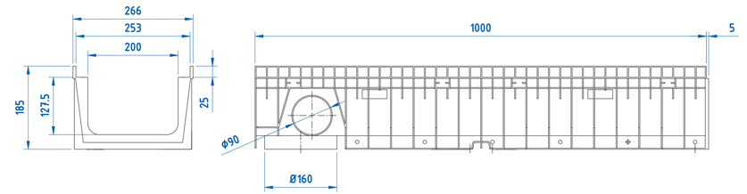 HYDRO250PLUS - Plastic trench drains HYDRO