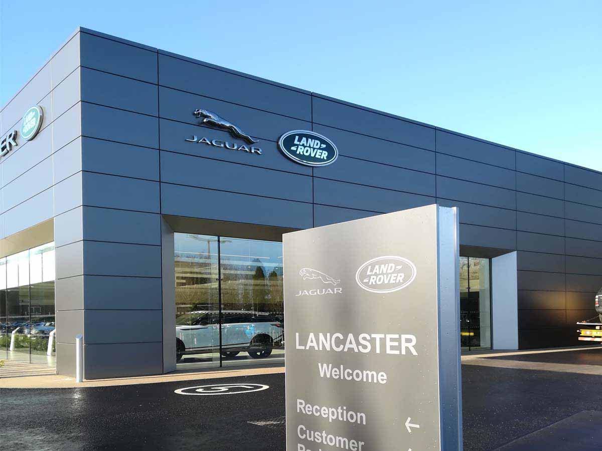 ULMA channels in the new showroom of Jaguar Land Rover in Tonbridge, United Kingdom