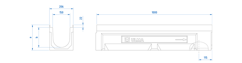 U150K - Domestic channel for pedestrian use URBAN