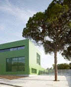 Photo #1 of project Colorful  Elemantary School facade with ULMA's engineered stone