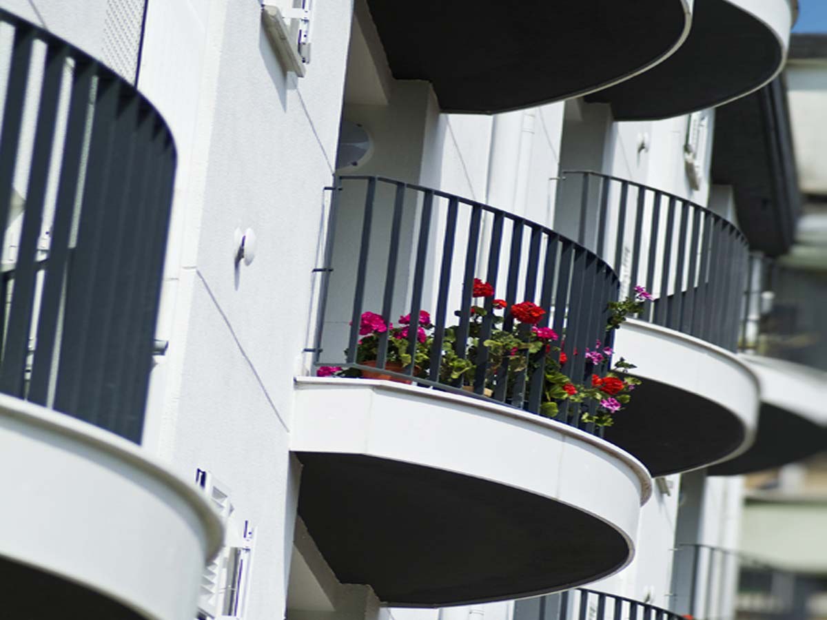 Curved balcony fronts in  San Sebastian- Basque country