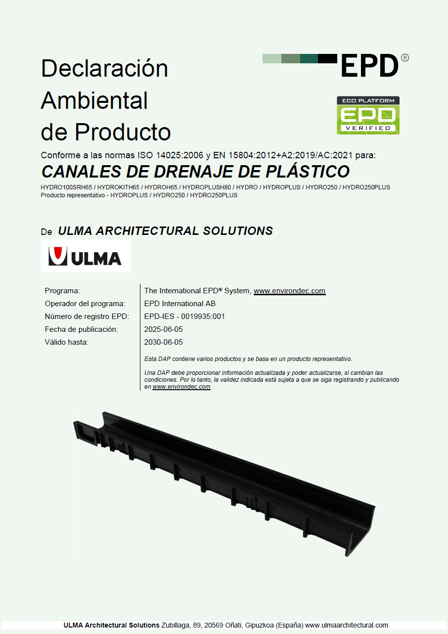 EPD Canales HYDRO – descarga de archivos