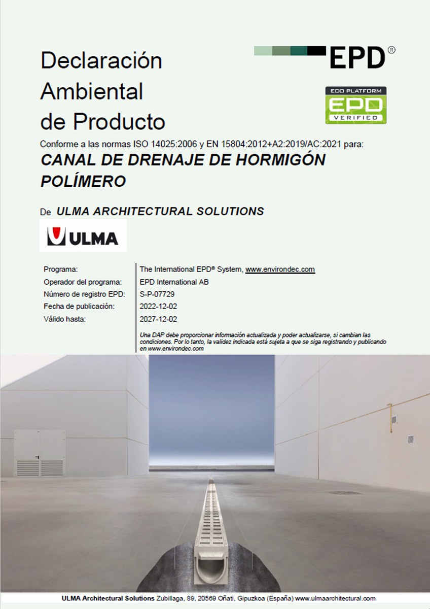 EPD - Canales de Hormigón Polímero EPD - Canales de Hormigón Polímero