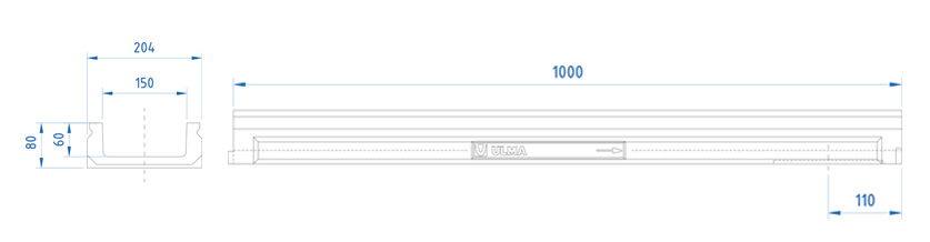 M150 - Canaleta de drenaje de baja altura MINI
