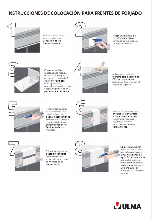 Frentes de Forjado- Instrucciones de Colocación Frentes de Forjado- Instrucciones de Colocación