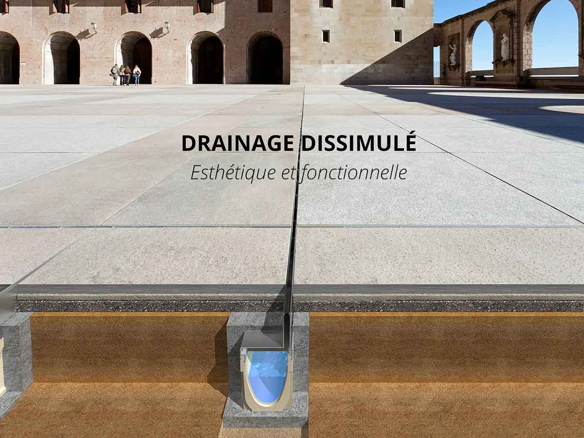 Caniveaux à fente invisibles : drainage discret pour espaces architecturaux