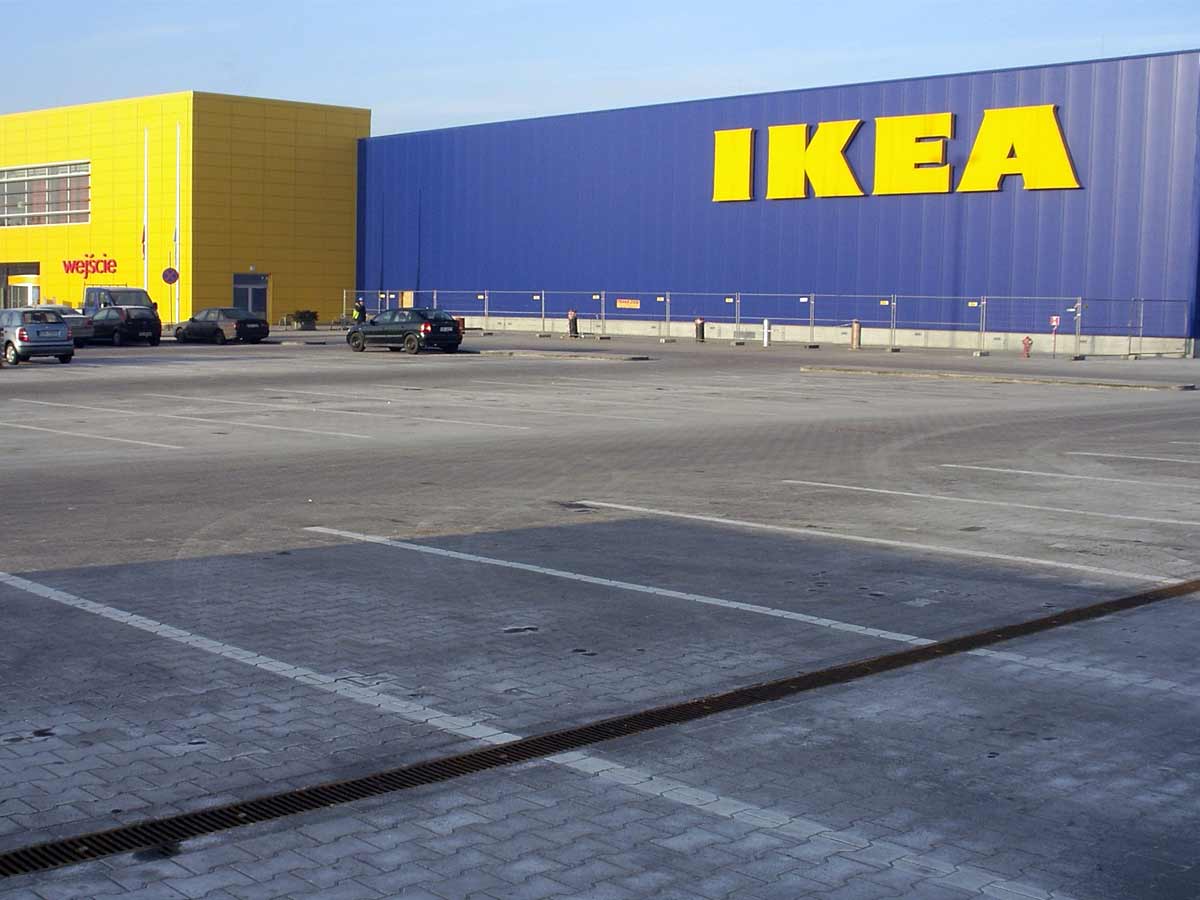 IKEA de  Cracovie- Pologne avec drainage ULMA