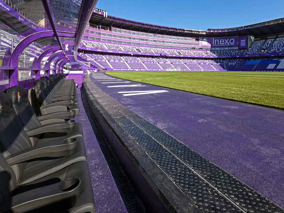 Drenagem para campos de futebol Canais MultiV+200 Estádio Zorrilla Valladolid