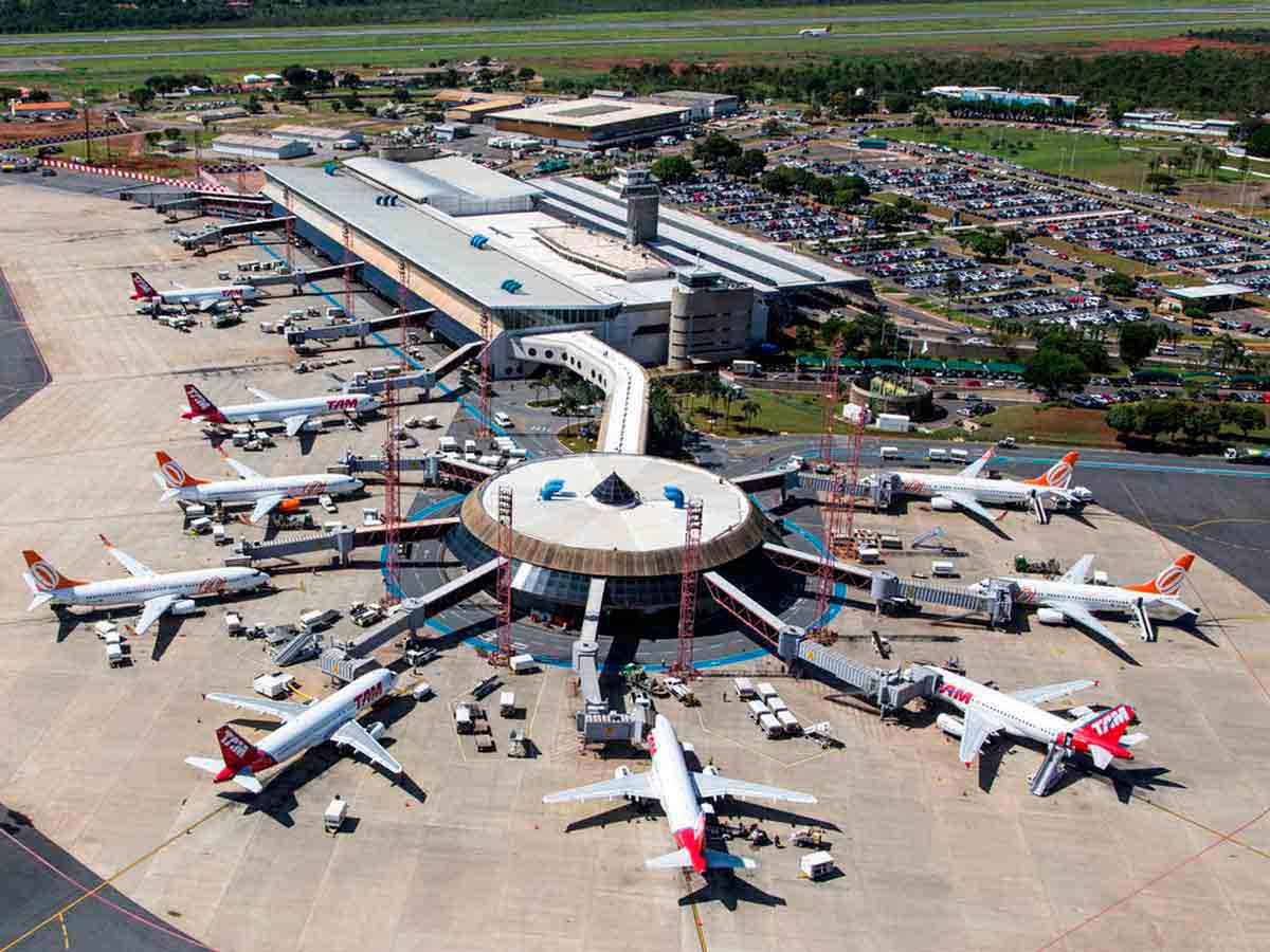 Canais de drenagem no Aeroporto de Brasília