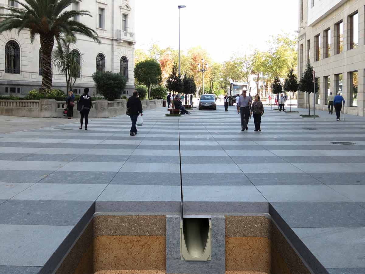 Reforma no centro de Santander com drenagem ULMA