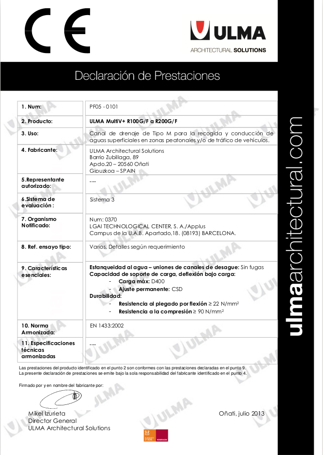 Declaração de características - EUROKIT e MINIKIT Declaração de características - EUROKIT e MINIKIT