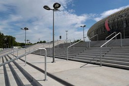 Foto 1 do projeto Canais  de drenagem ULMA no Krakow Arena - Polônia